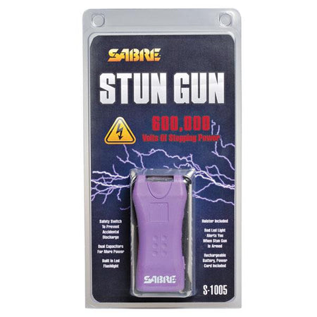 Sabre 600000 Volt Mini Stun Gun with LED Flashlight - Light Purple