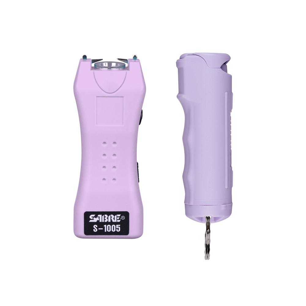 Sabre Self-Defense Kit Pepper Spray and 2-in-1 Stun Gun with Flashlight Purple