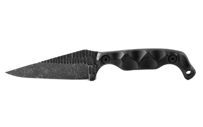 Stroup Knives BRAVO 5 Fixed Blade Knife 3.5" Clip Point 1095 High Carbon Steel 7.75" OAL Black G10 Handle w/ Sheath B5-B-G10