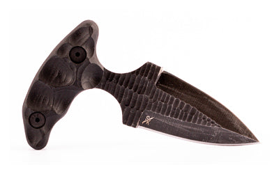 Stroup Knives SD1 Fixed Blade Push Dagger, 2" Blade, 1095 Carbon Steel, Black G10 Handle, Includes Sheath, SD1-B-G10
