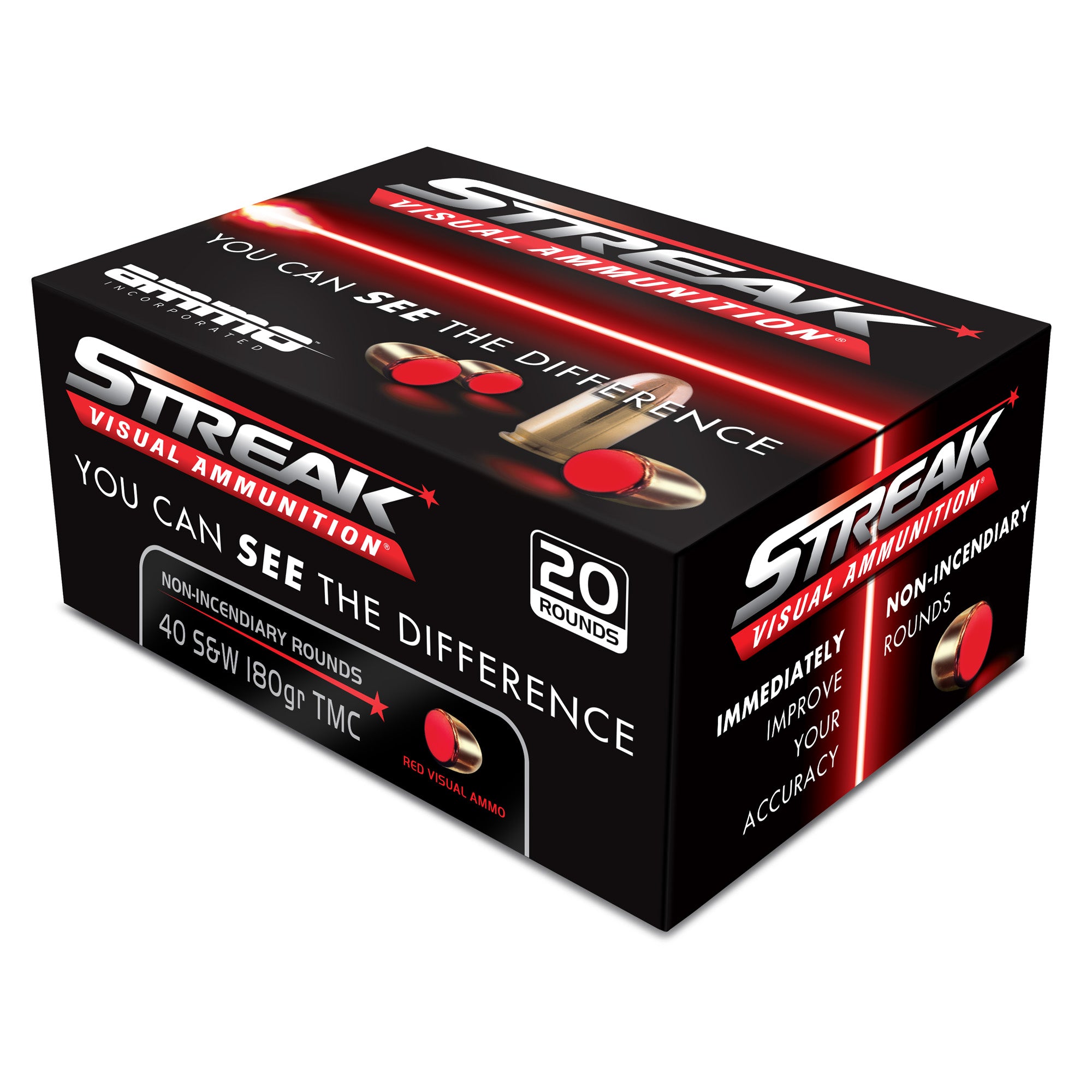 Streak Visual Ammunition Tracer .40 S&W 90 gr TMC ammo