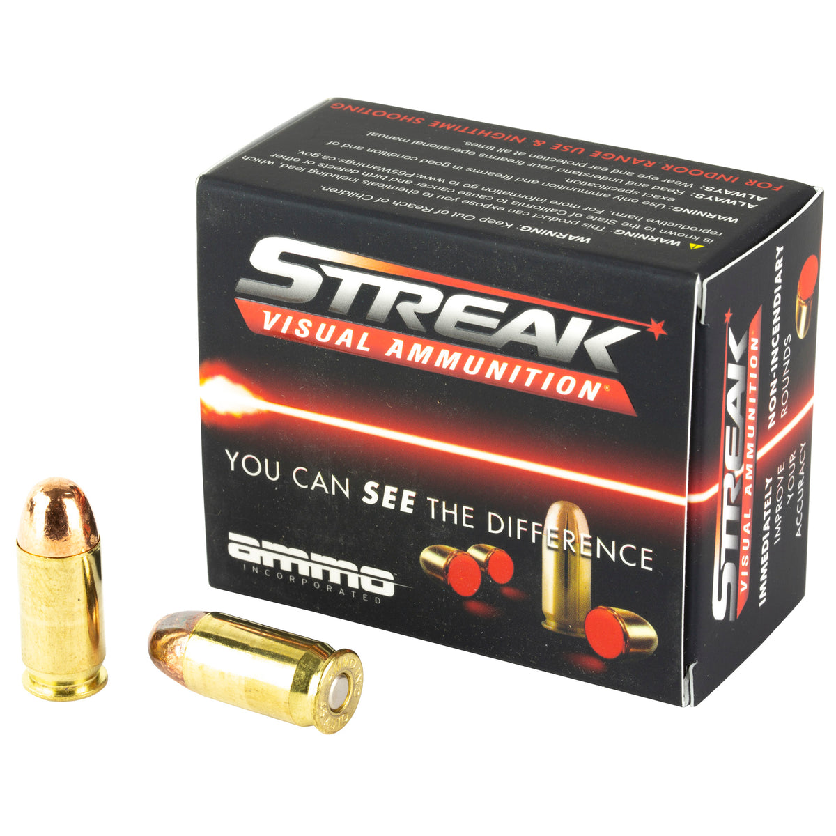 Streak Visual Ammunition Tracer .45 ACP/Auto 90 gr TMC ammo