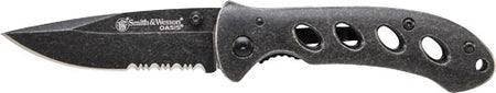 S&W Oasis Small Liner Lock Folding Knife with 2.6" Stonewash Drop-Point Blade