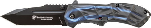 S&W Black Ops 3rd Gen 3.4" Drop Point MAGIC Assist Folding Knife Blue Handle