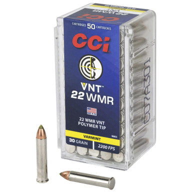 CCI Varmint 22 Mag 30gr V-Max Polymer Tip Rimfire Ammo