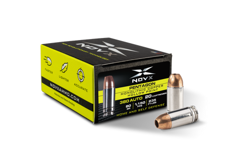 NovX Pentagon .380 ACP/Auto 80 gr CSHP ammo