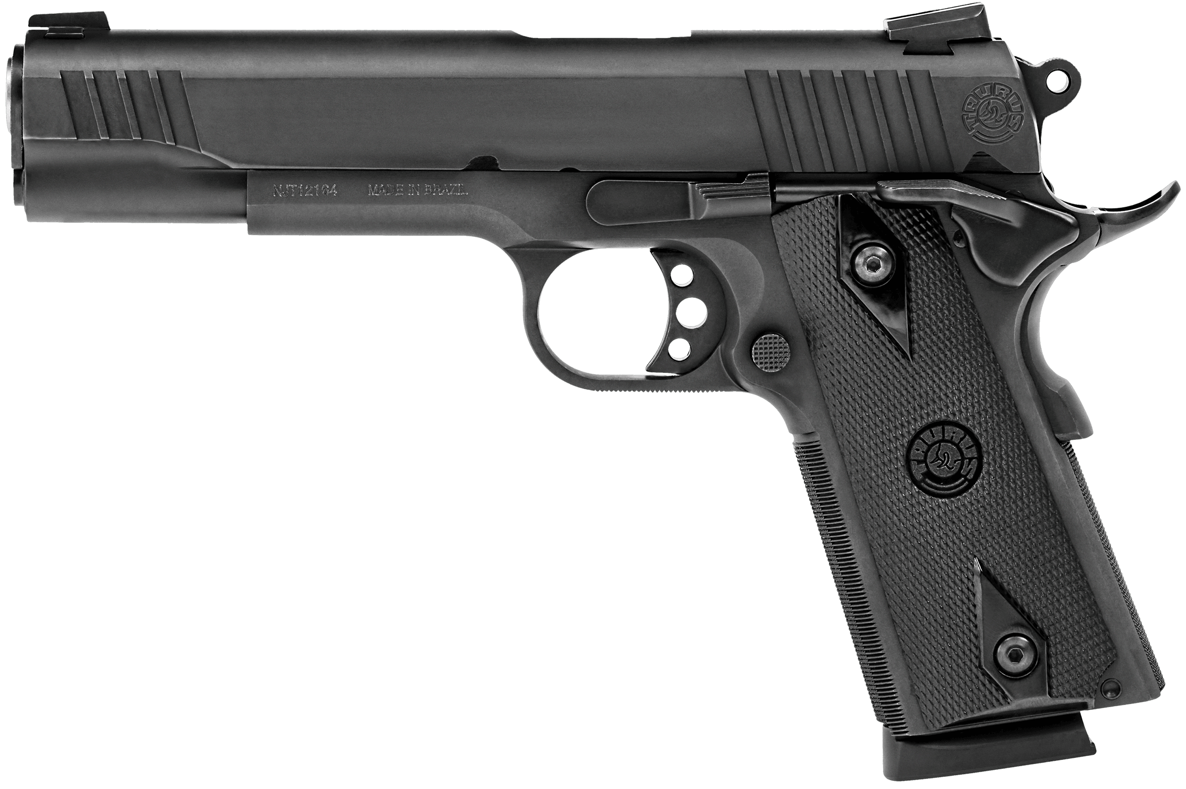 Taurus 11911019MM 1911 9mm Luger 9+1 5" Barrel, Matte Black Finish Beavertail Frame, Serrated Matte Black Steel Slide & Checkered Polymer Grip Includes Magazine