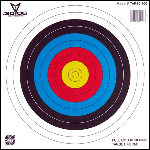 30-06 Outdoors 10-Ring Archery Paper Target 17x17 100-Count