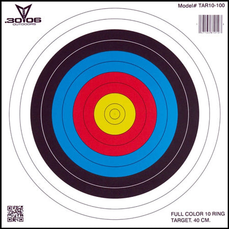 30-06 Outdoors 10-Ring Archery Paper Target 17x17 100-Count