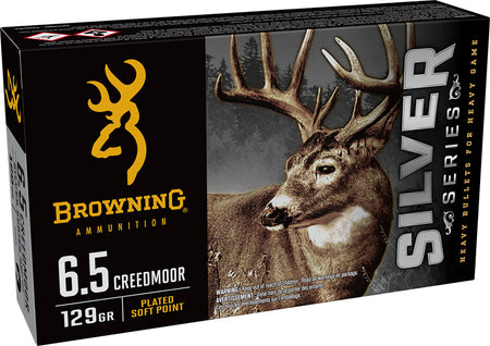 Browning B192600651 Silver Plated Soft Point 129 Grain 6.5mm Creedmoor 2277 ft lbs