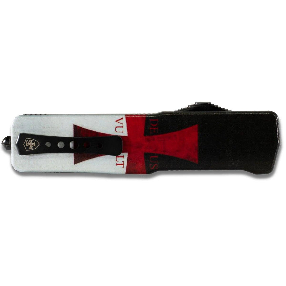 Templar Knives Premium Weighted Automatic Knife 3" Serrated Dagger - Templar Flag