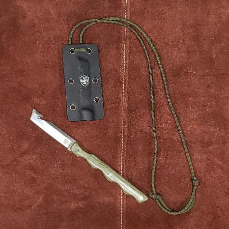 Templar Neck Knife 2-4/10" D2 Tanto Blade OD Green Powder Coat