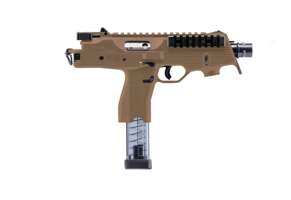 B&T Firearms BT-TP9-PISTOL-CT TP 9mm Luger 30+1 5.10" Black Barrel w/Tri-Lug, Coyote Tan Polymer Receiver w/Picatinny Rail, Ambidextrous