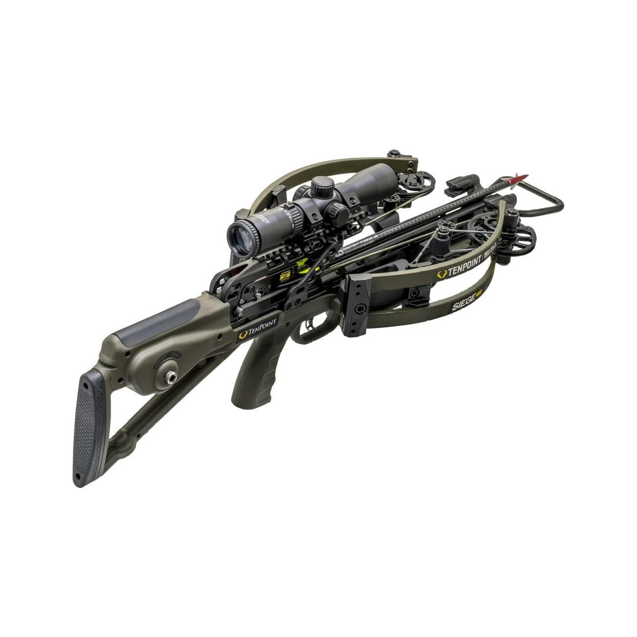 TenPoint Siege 425 ACUslide Crossbow with RangeMaster 100 Scope Moss Green