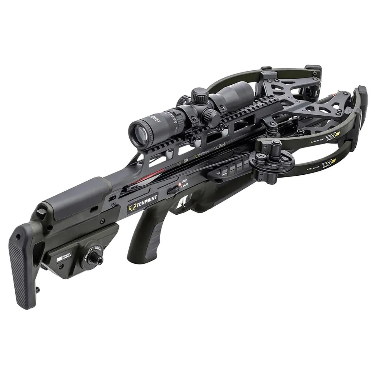 Tenpoint TRX 26 Reverse-Draw Crossbow ACUslide MAXX RangeMaster 100 Scope Black