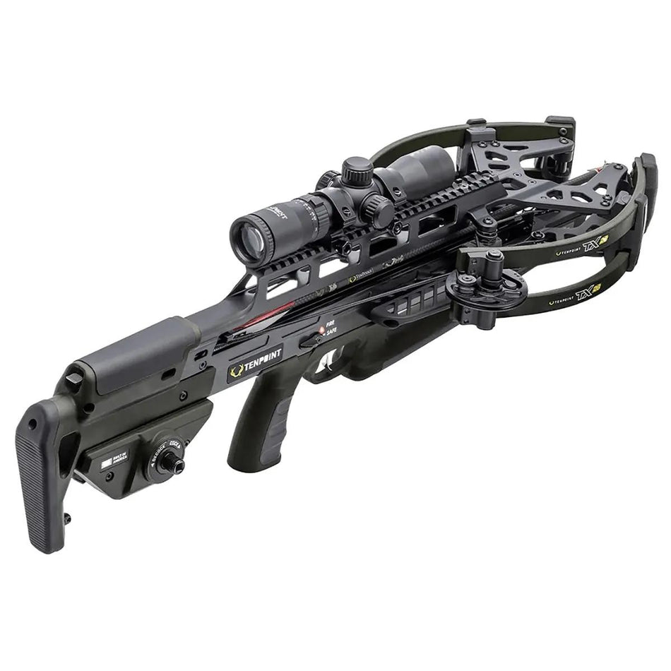 Tenpoint TRX 26 Reverse-Draw Crossbow ACUslide MAXX RangeMaster 100 Scope Black