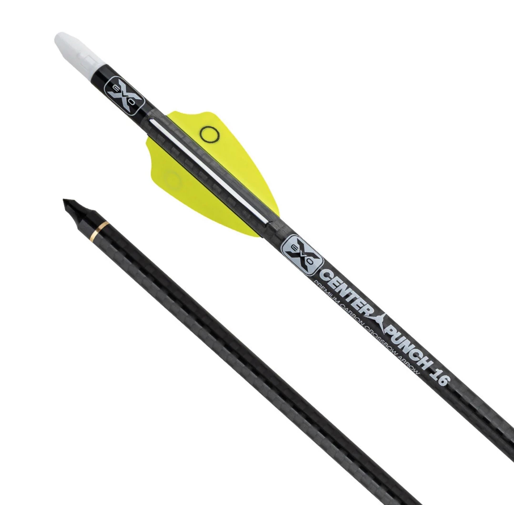 Ten Point EVO-X CenterPunch 16" Carbon Crossbow Arrows with Alpha-Nocks .001" 16-Pack