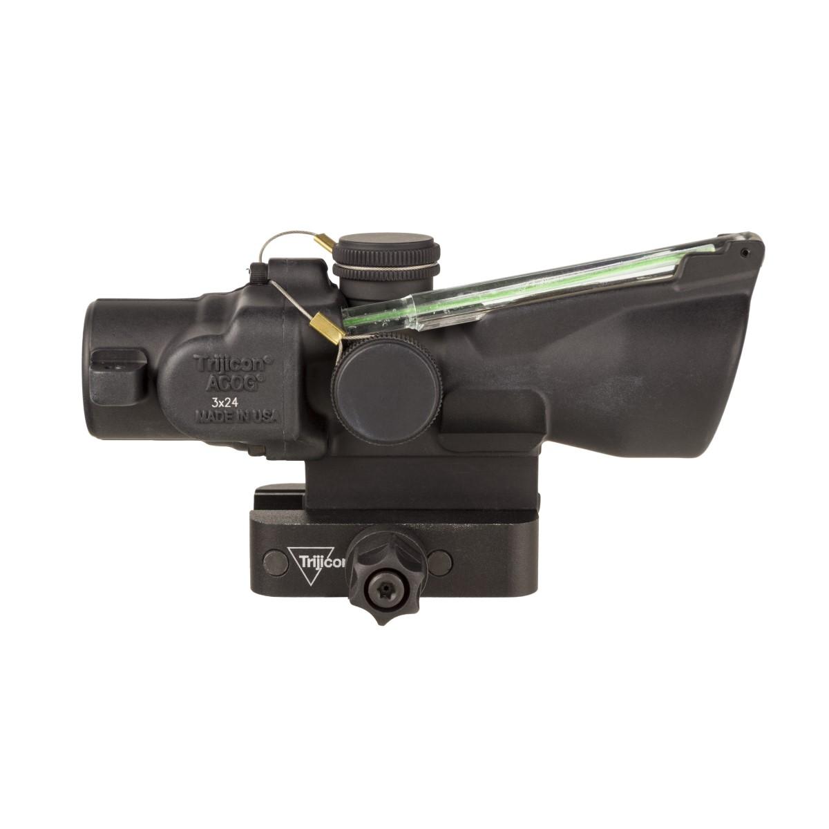 Trijicon ACOG 3X24mm Dual Illuminated Green Horseshoe/Dot .223/55gr Reticle with Q-LOC Mount, Matte Black TA50-C-400350