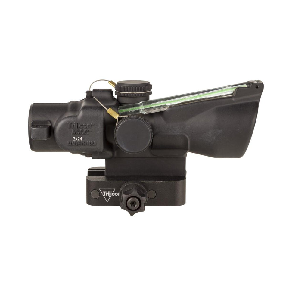 Trijicon ACOG 3X24mm Dual Illuminated Green Horseshoe/Dot .223/55gr Reticle with Q-LOC Mount, Matte Black TA50-C-400350