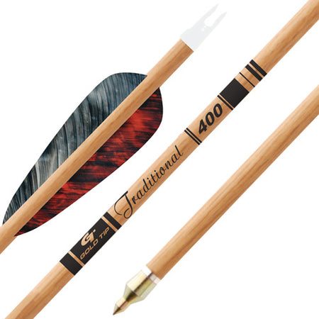 Gold Tip Traditional Carbon Arrow 4" Feathers Half Dozen