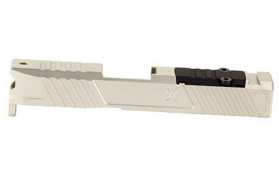 True Precision Stripped Duty Slide for Glock 43/43X, RMS Optic Cut, Satin Stainless, Silver