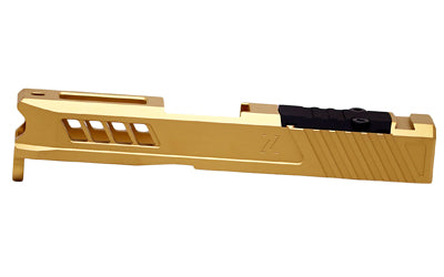True Precision Axiom Stripped Slide for Glock 43/43X, Gold TiN Finish, RMS Optic Cut TP-G43S-G-RMS