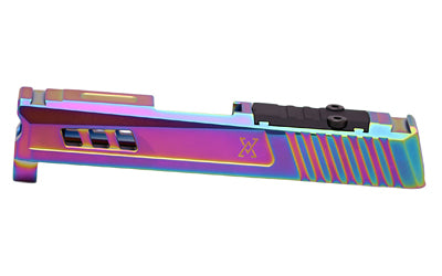 True Precision Axiom Stripped Slide for Sig P365, Rainbow PVD Finish, RMS Optic Cut TP-P365S-S-RMS
