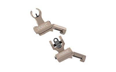 TROY Industries 45-Degree Folding BattleSight Set, Picatinny, HK Front and Round Rear, Flat Dark Earth