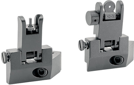 JE Flip-Up Front & Rear Sight 45 Degree Offset Aluminum Black