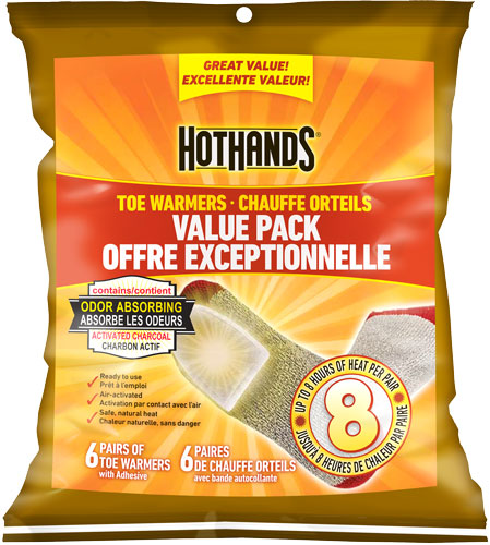 HotHands Toe Warmers Value Pack 6 Pairs 8-Hour Adhesive Heat