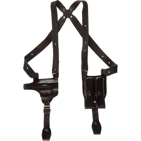 Tagua Gun and Mag Leather Shoulder Holster for Colt 1911 4" Black RH