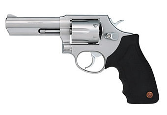 Taurus 2-650049 65 Medium 357 Mag/38 Special +P 6 Shot 4" Matte Stainless Steel Barrel, Cylinder Matte & Frame, Black Finger Grooved Rubber Grip, Transfer Bar Safety, Exposed Hammer