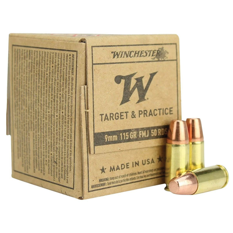 Winchester Target & Practice Service Grade 9mm Luger / Parabellum 115 gr FMJ ammo