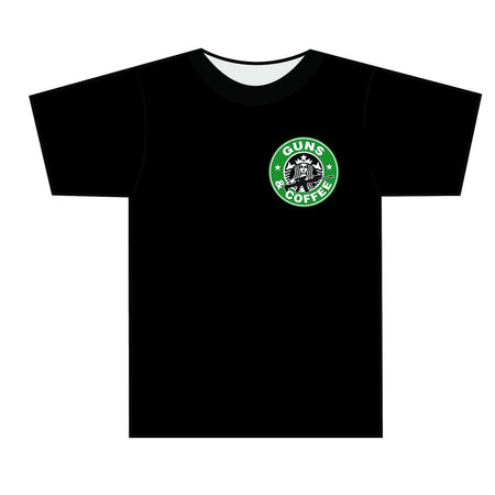 Tuff Products Guns and Coffee Short Sleeve T-Shirt Black Large