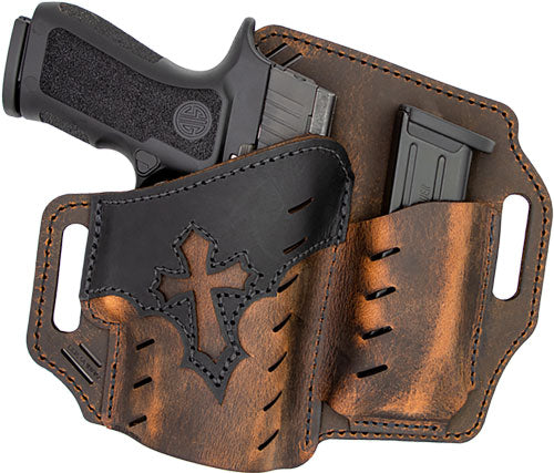 VersaCarry Guardian Arc Angel OWB Holster with Mag Pouch RH 1911 Size 2 Distressed Brown