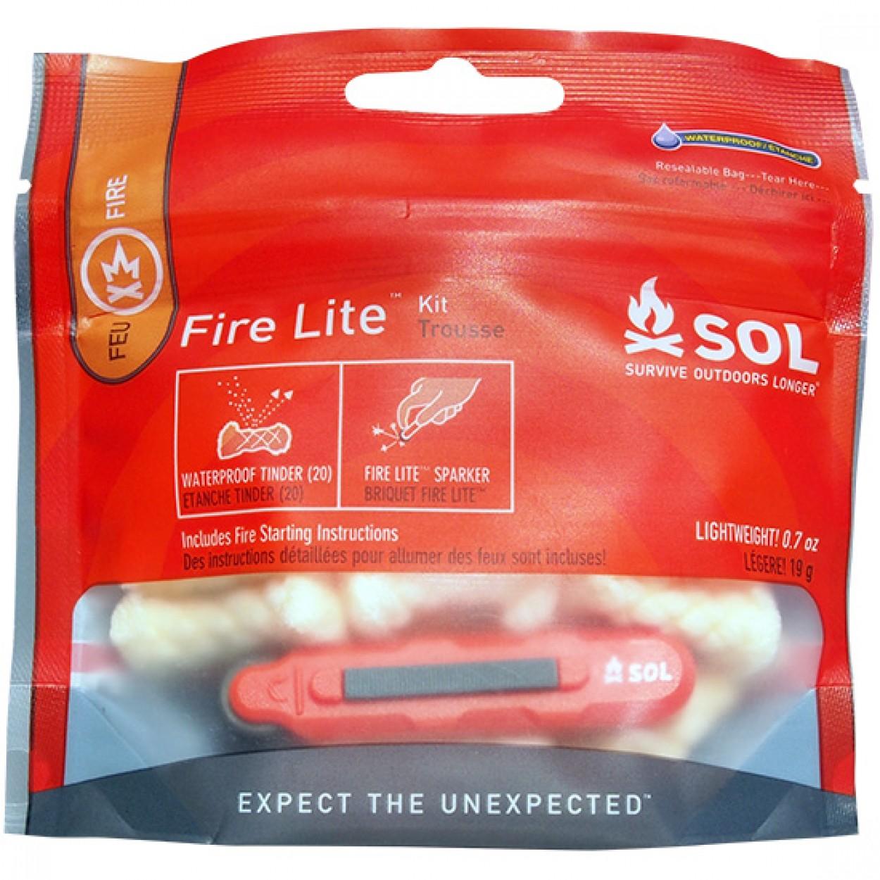 Survive Outdoors Longer Fire Lite Kit Fire Starter with Tinder Quik 20-Fire Kit