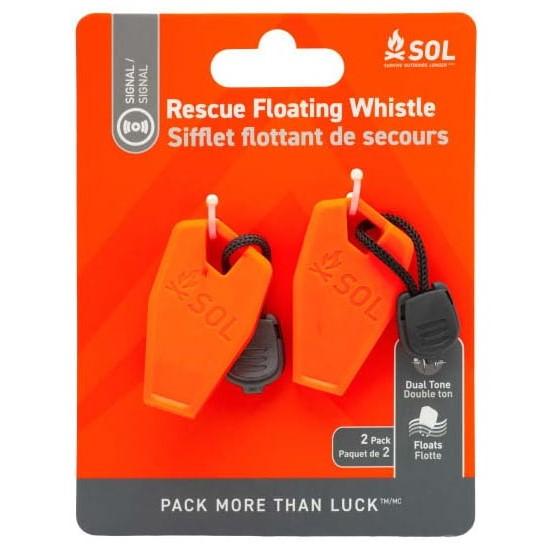 Survive Outdoors Longer Squall Dual-Tone Whistle Orange 2-Pack