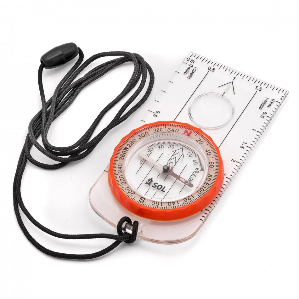 Survive Outdoors Longer SOL Deluxe Map Compass with Magnifier