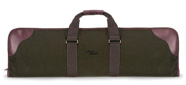 Over/Under Shotgun Case Green and Tan Canvas with Leather Accents