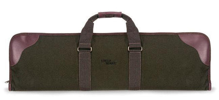 Over/Under Shotgun Case Green and Tan Canvas with Leather Accents