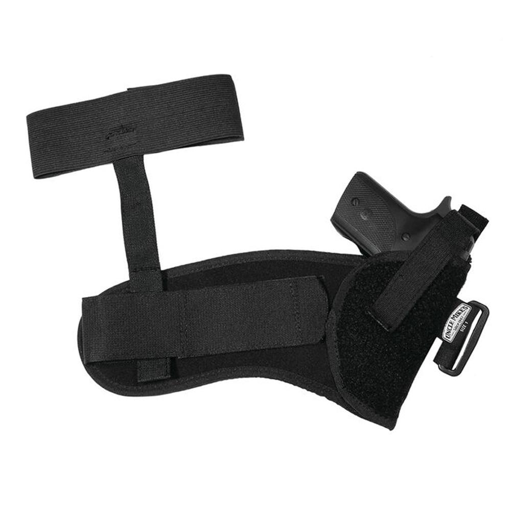 Uncle Mike's Sidekick Ankle Holster for 3-4 Inch Barrel Medium Autos .32-.380 Cal - Left Hand Black