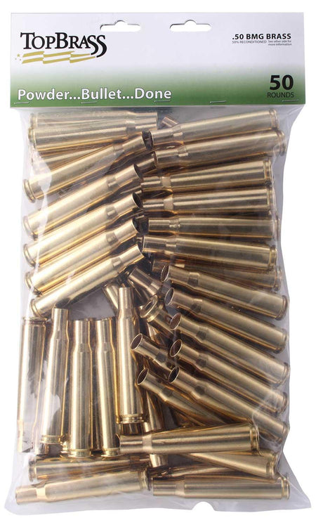 Top Brass Remanufactured Unprimed .50 BMG Brass 50/ct