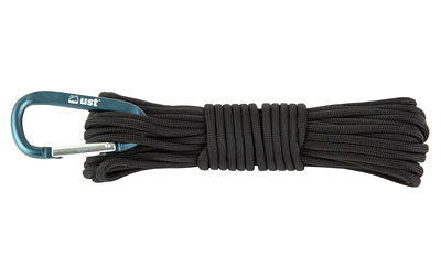 UST Para 550 Utility Cord, 30 Foot, 100% Nylon with Carabiner, Black 1146761