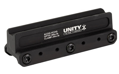 Unity Tactical FAST ACOG/VCOG Optic Mount, 2.05" Optical Height, 7075-T6 Aluminum, Anodized, Black FST-COGB