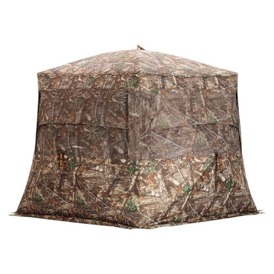 Rhino Low Hub Ground Blind - Mossy Oak Country Camo, 72"x72" Footprint