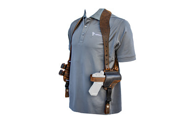 Versacarry Deluxe Shoulder Holster for Full Size Pistols, Leather and Kydex, Distressed Brown, Right Hand SH21