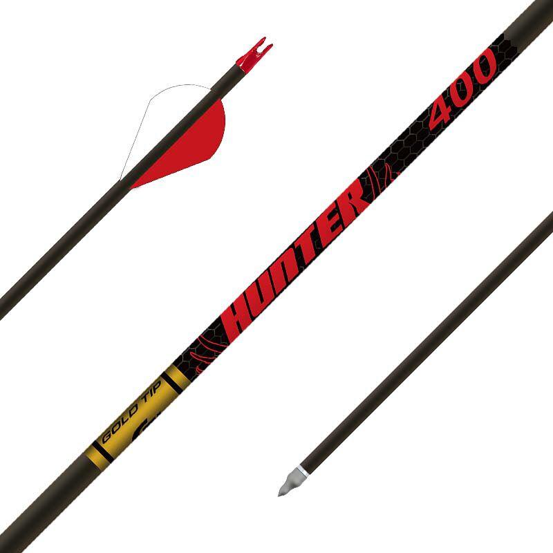Gold Tip Hunter Hunting Arrows 400 Spine 2in Rapt-X Vanes 6 Count