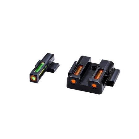 HIVIZ LiteWave H3 Tritium/Litepipe Sight Set for S&W M&P Green/Orange Ring Front Orange Rear