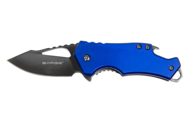 Sarge Knives Blue Fuse Assisted Opening Folding Pocket Knife with Bottle Opener