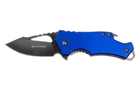 Sarge Knives Blue Fuse Assisted Opening Folding Pocket Knife with Bottle Opener